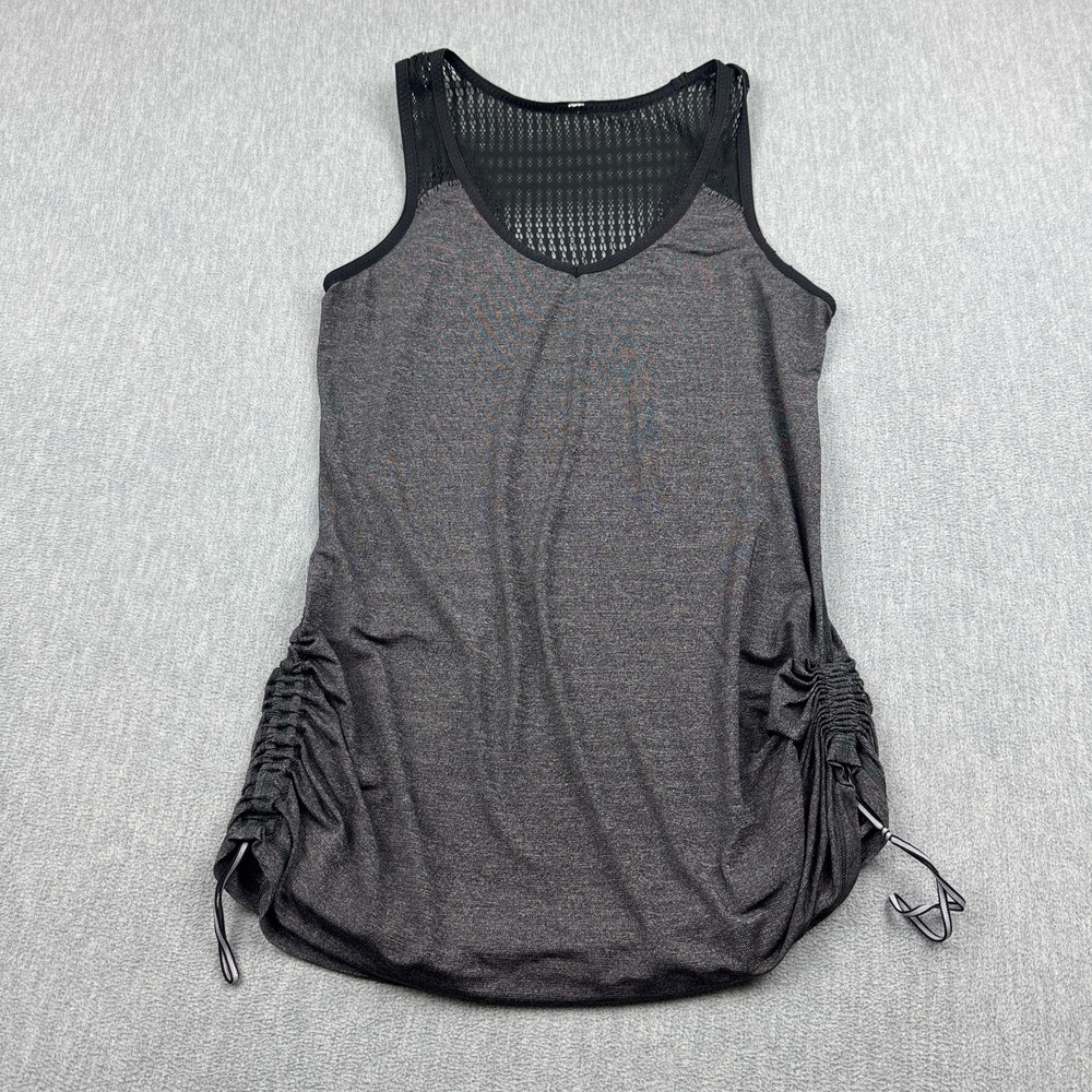 Lululemon Tank Top Women 6 Black Run Tie And Fly Lace Cinched Athletic Workout